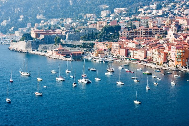 yacht boats docked in sea of french riviera