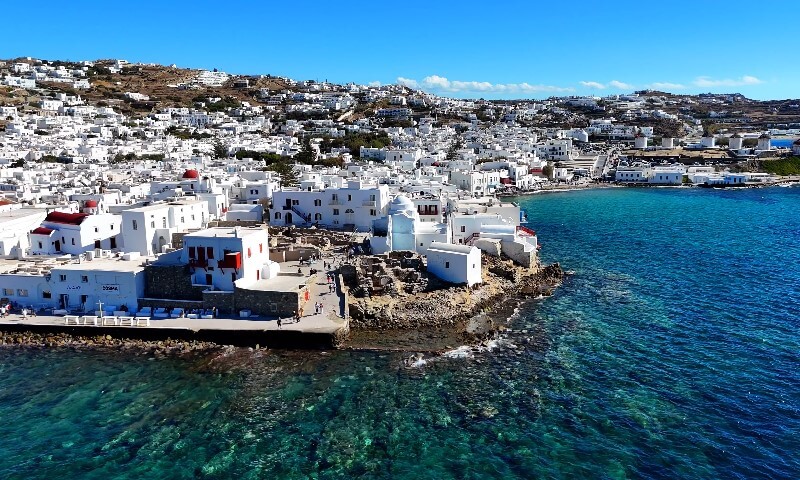 Drone view of Mykonos